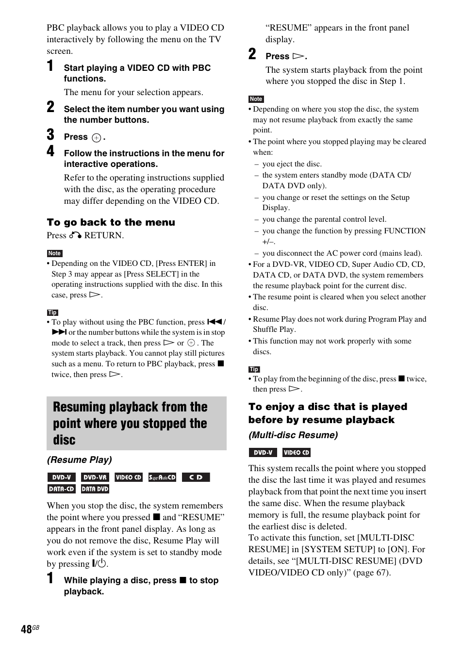 Sony DAV-HDX475 User Manual | Page 48 / 116