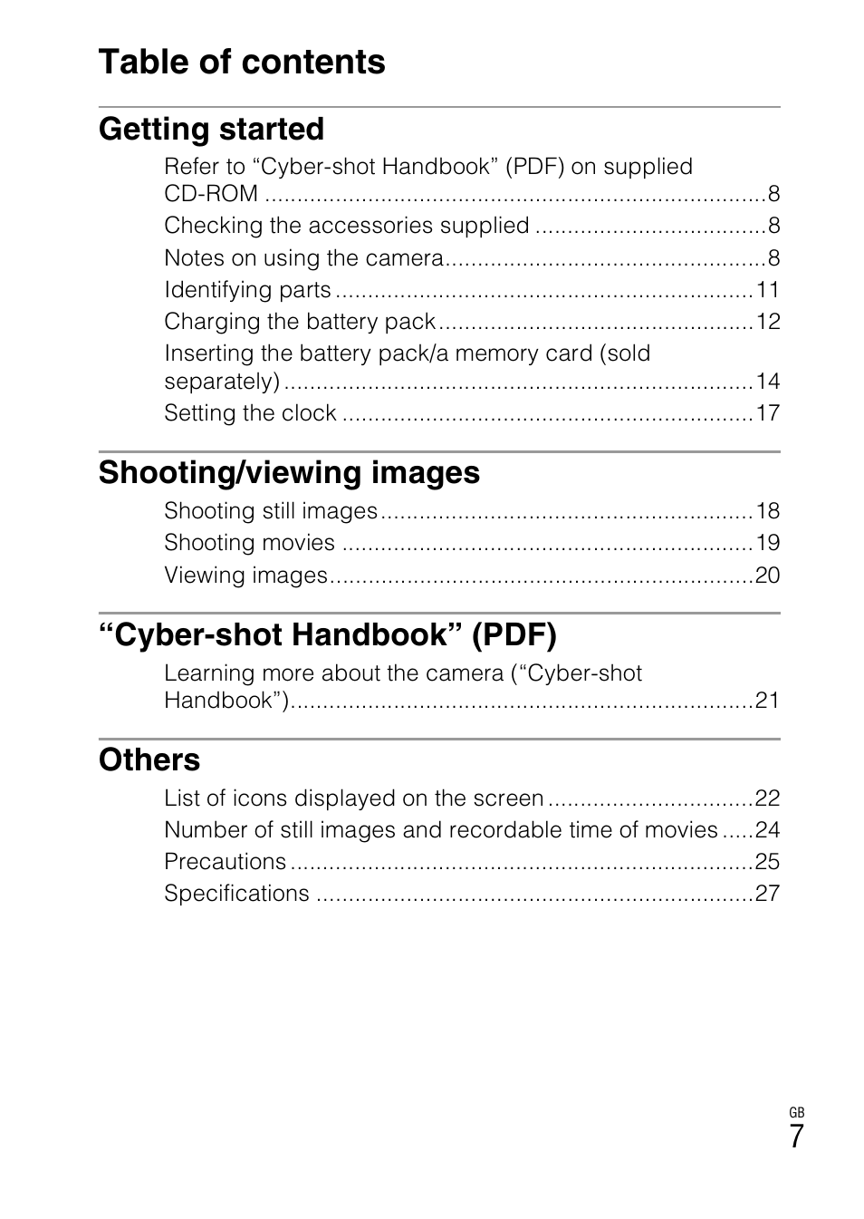 Sony Cyber-shot 4-166-513-13(1) User Manual | Page 7 / 32