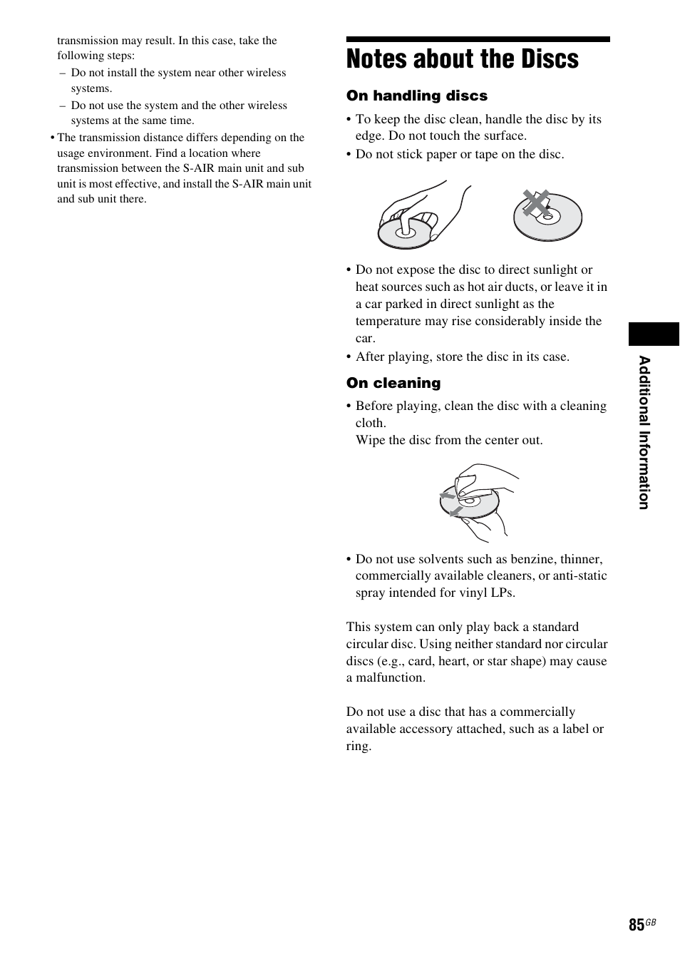 Notes about the discs | Sony DAV-DZ360WA User Manual | Page 85 / 112