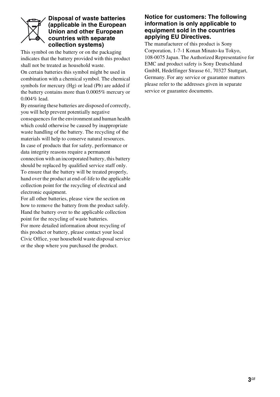 Sony 4-130-031-11(3) User Manual | Page 3 / 72