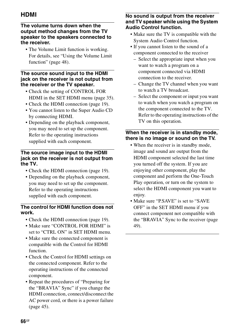 Hdmi | Sony 4-130-031-11(3) User Manual | Page 66 / 72