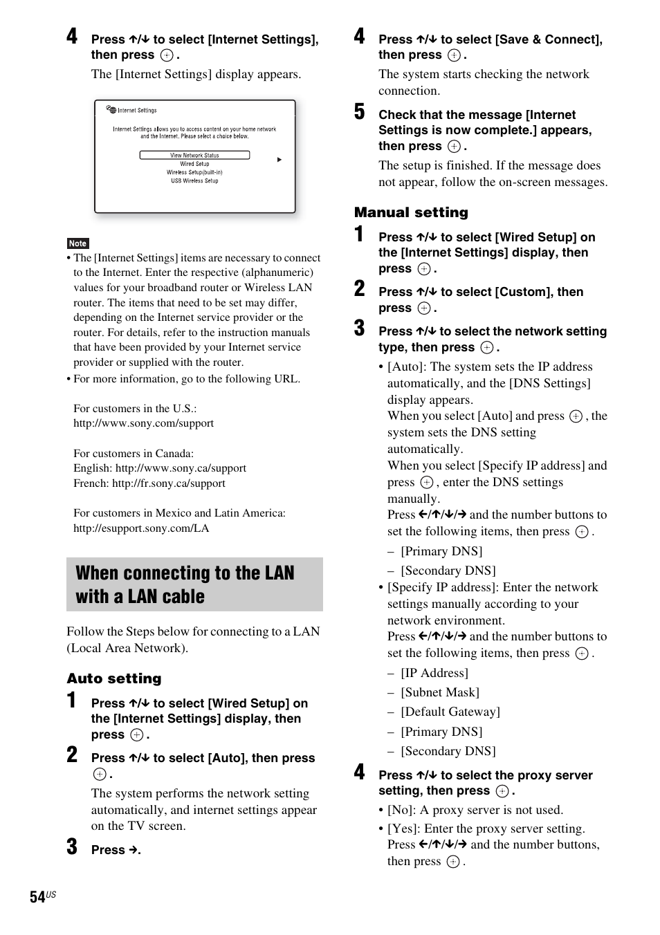 When connecting to the lan with a lan cable | Sony BDVE580 User Manual | Page 54 / 80