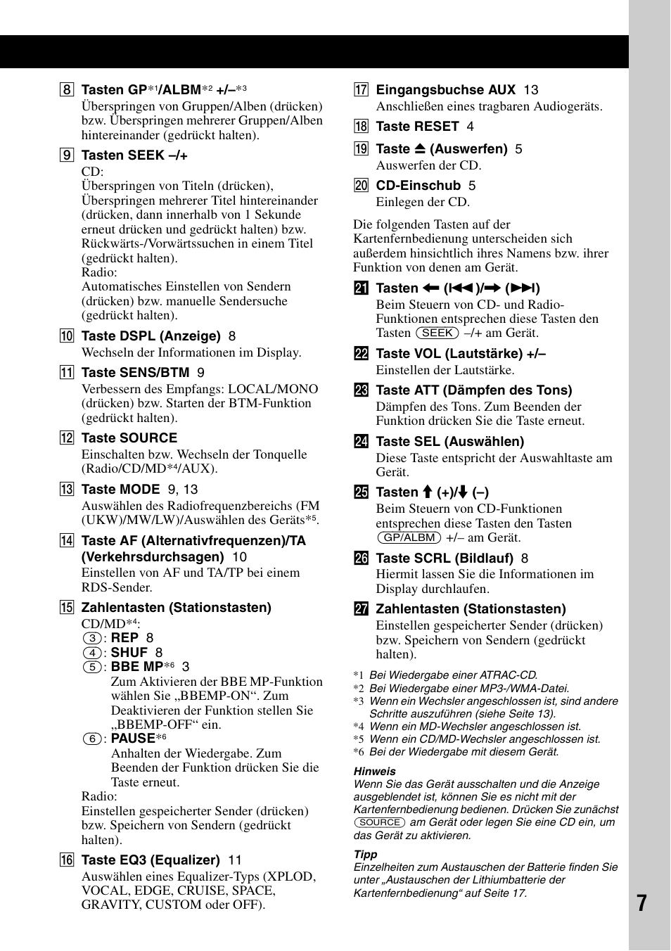 Sony CDX-GT300S User Manual | Page 25 / 100