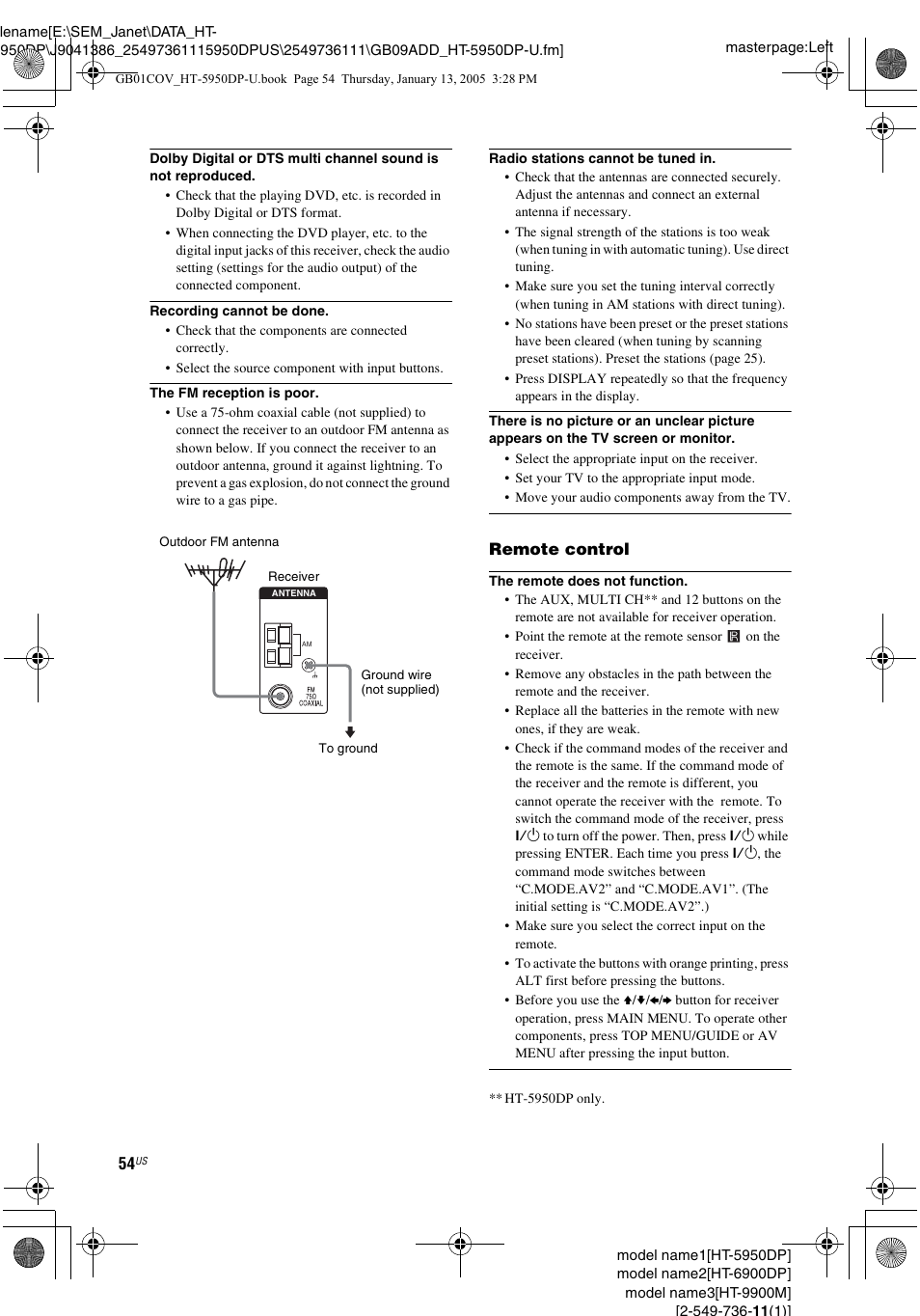 Sony 6900DP User Manual | Page 54 / 60