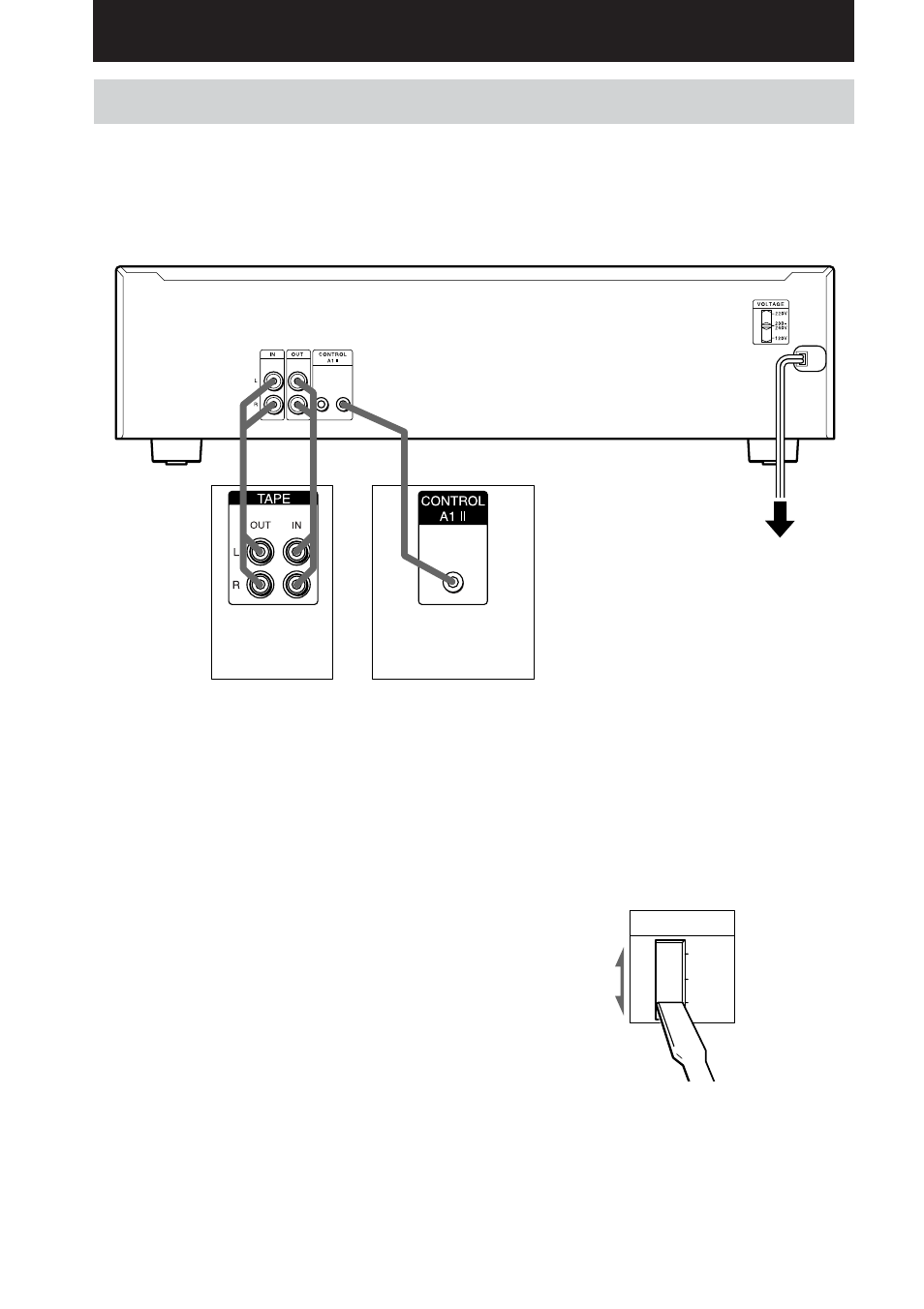 Getting started, Hooking up the system, Hookups | Connecting the ac power cord | Sony TCW-E475 User Manual | Page 6 / 24