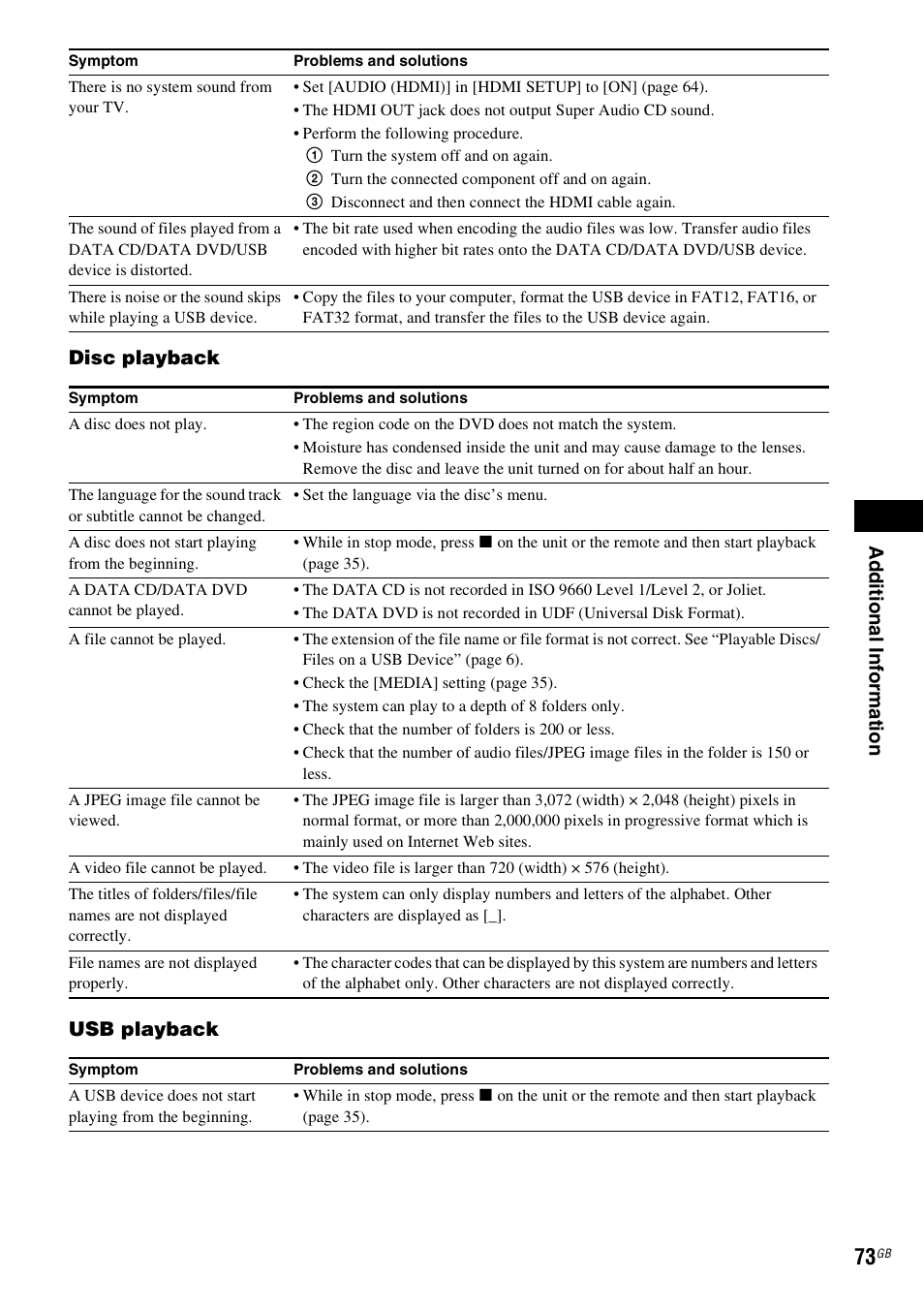 Sony DAV-DZ730 User Manual | Page 73 / 84