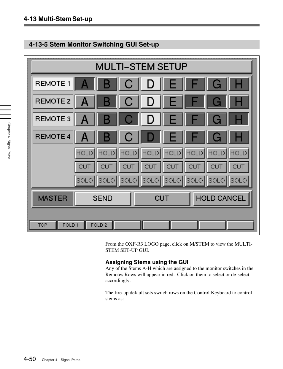 13-5 stem monitor switching gui set-up, 13 multi-stem set-up | Sony OXF-R3 User Manual | Page 110 / 396