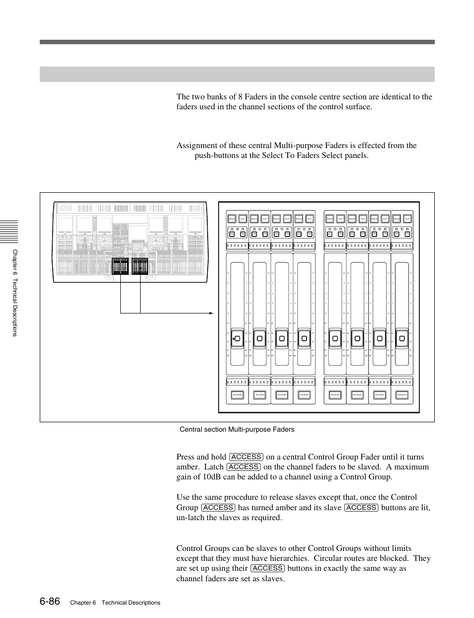 3-5 central section faders, Control groups and slaves, Nested control groups | Chapter 6 technical descriptions | Sony OXF-R3 User Manual | Page 248 / 396