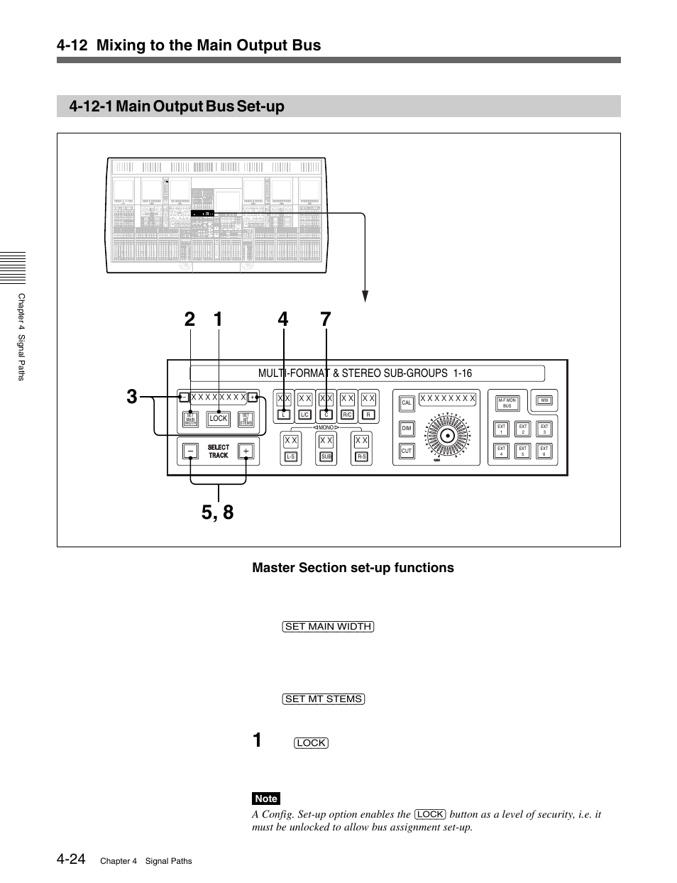 12-1 mainoutputbusset-up, 12 mixing to the main output bus, 12-1 main output bus set-up | Multi-format & stereo sub-groups 1-16 | Sony OXF-R3 User Manual | Page 84 / 396