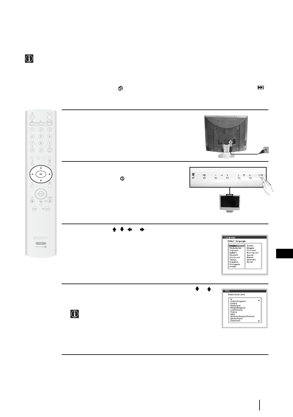 Primeira colocação em funcionamento, Ligação do televisor e sintonia automática, 15 pt | Sony WEGA KLV-30HR3 User Manual | Page 113 / 134