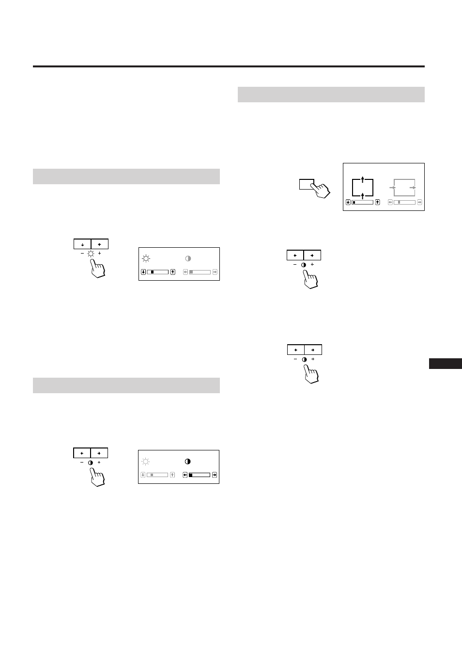 Einstellen des monitors, Einstellen des bildkontrasts, Einstellen der bildzentrierung | Einstellen der bildhelligkeit | Sony GDM-17SE2T5 User Manual | Page 31 / 63