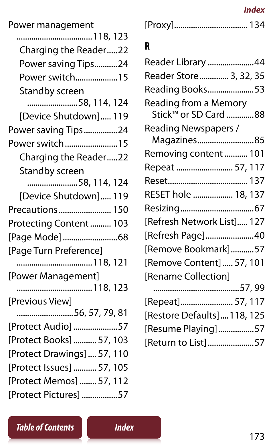 Sony READER DAILY EDITION PRS-950 User Manual | Page 173 / 175