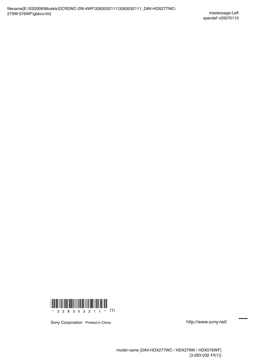 Sony DAV-HDX277WC User Manual | Page 124 / 124