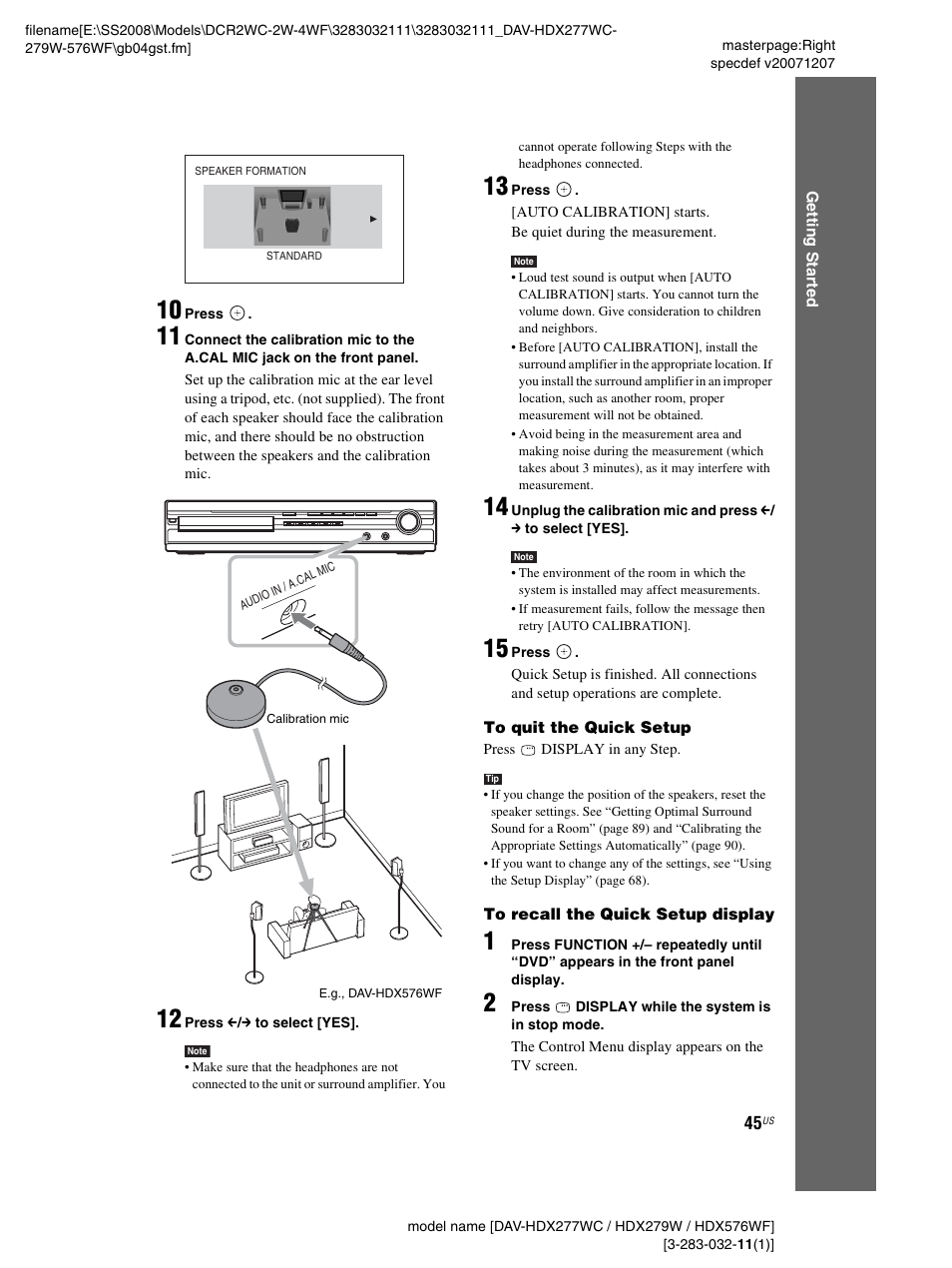 Sony DAV-HDX277WC User Manual | Page 45 / 124