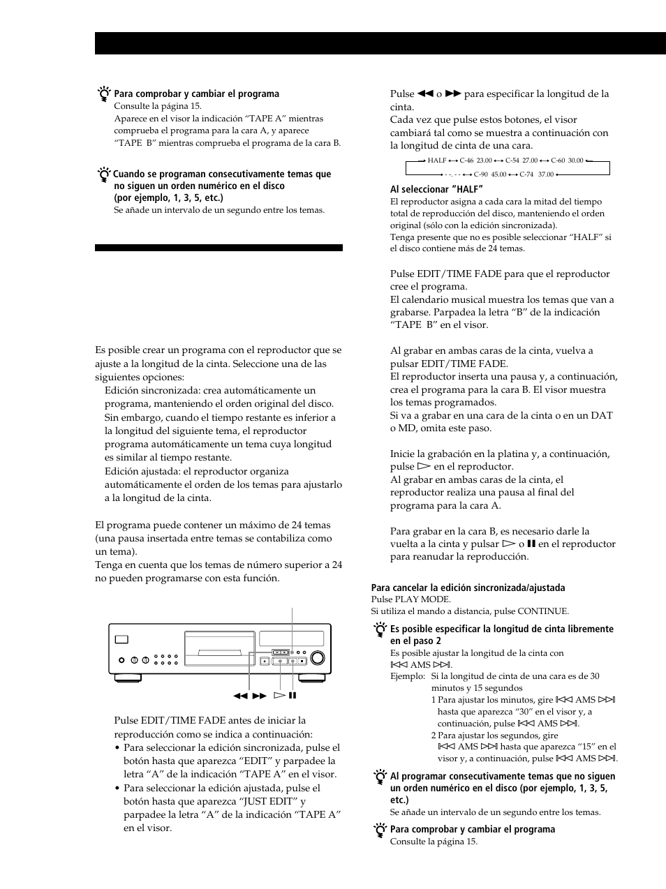 Grabación a partir de discos compactos | Sony CDP-XB630 User Manual | Page 56 / 64