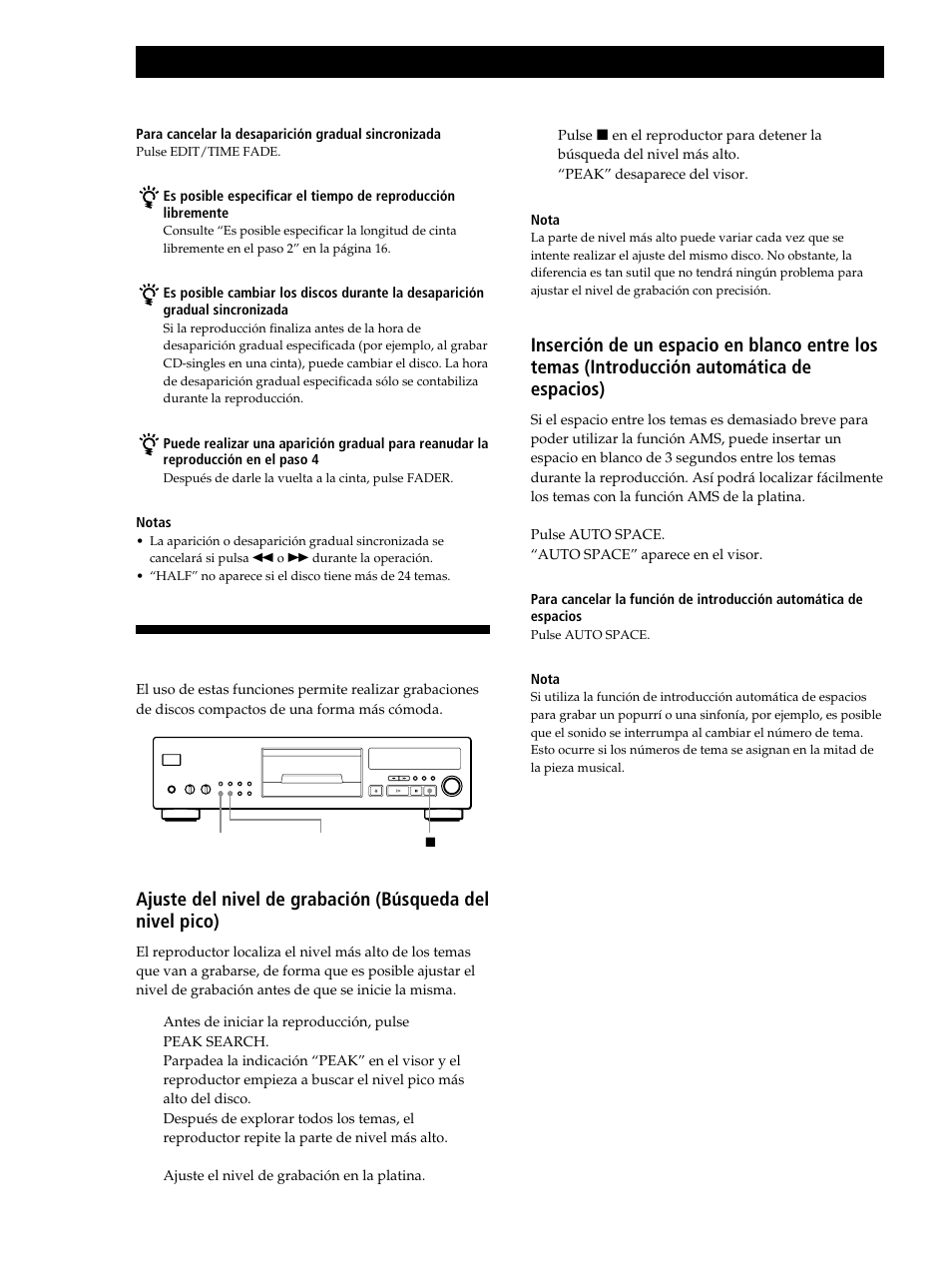 Consejos útiles de grabación, Grabación a partir de discos compactos | Sony CDP-XB630 User Manual | Page 58 / 64