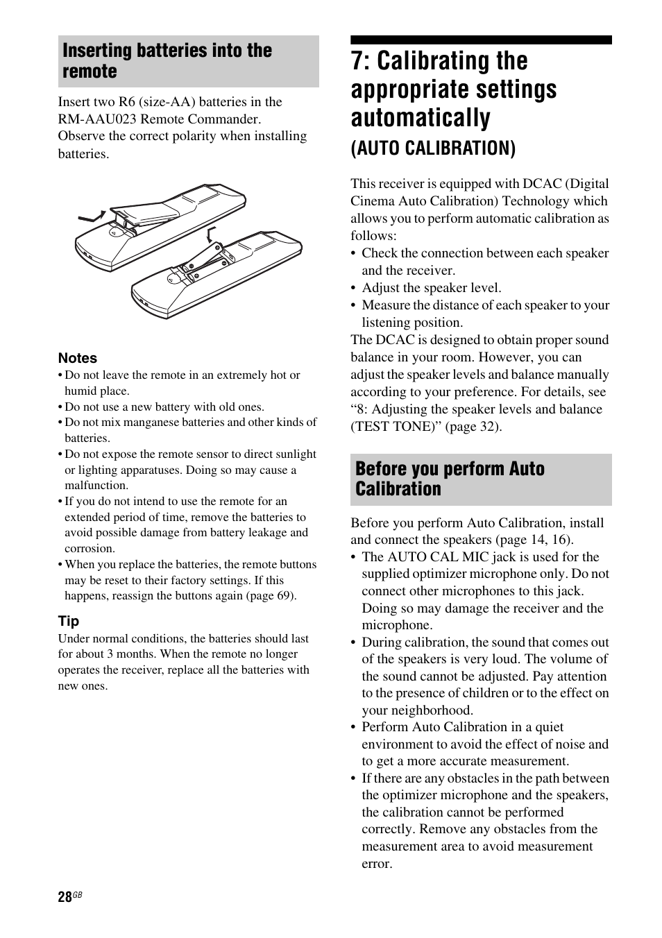 Calibrating the appropriate settings, Automatically, Auto calibration) | Calibrating the appropriate settings automatically | Sony HT-DDWG800 User Manual | Page 28 / 80