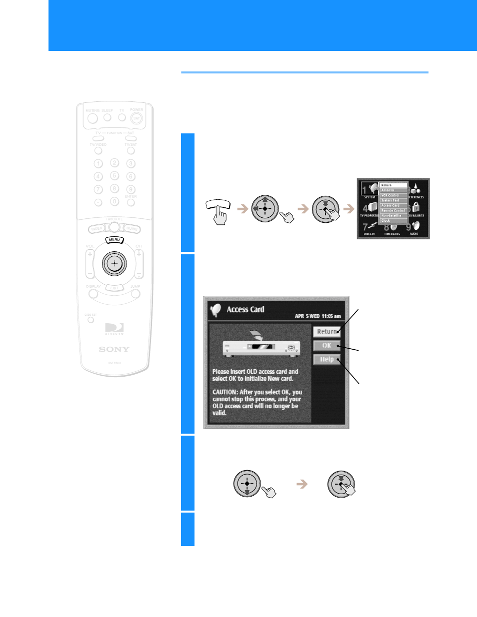 Replacing your access card | Sony HD100 User Manual | Page 34 / 96