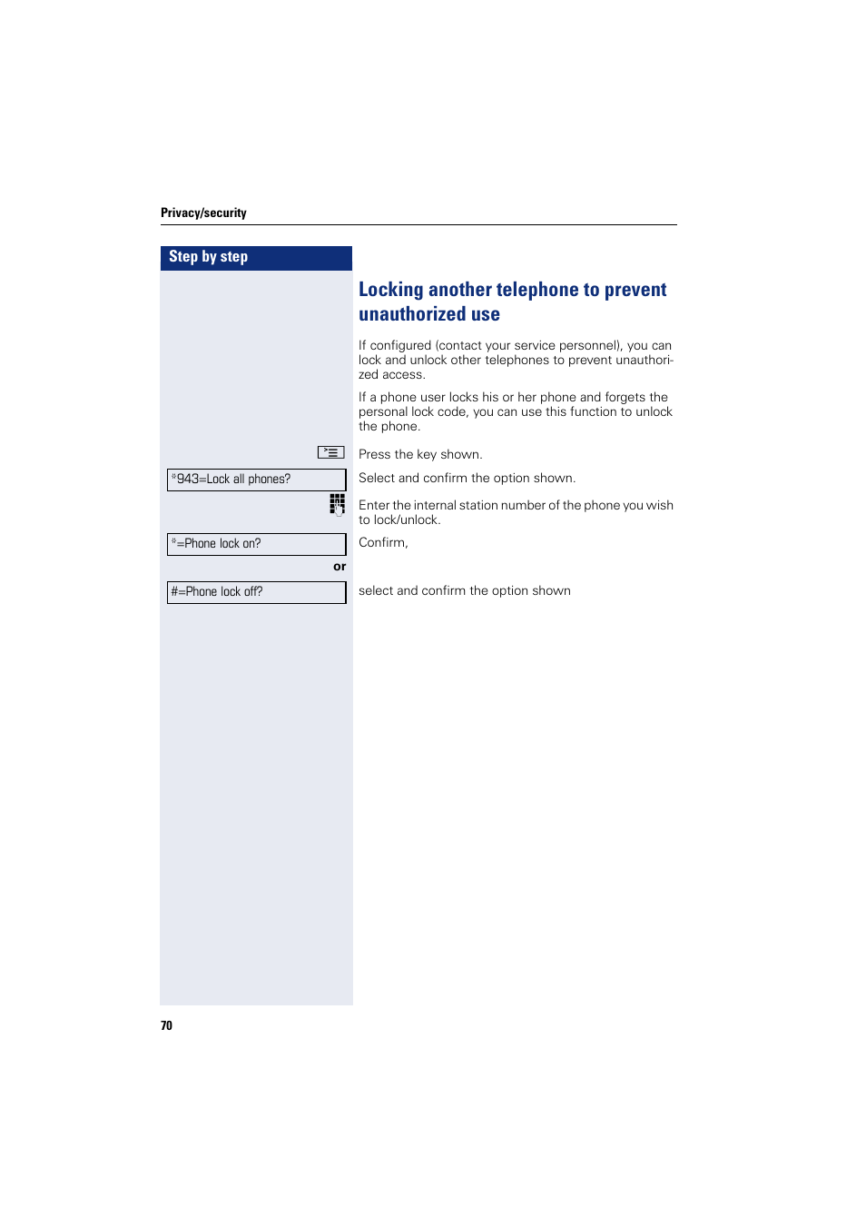 Sony HIPATH 500 User Manual | Page 70 / 113