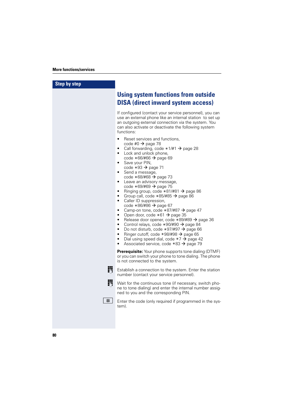Sony HIPATH 500 User Manual | Page 80 / 113
