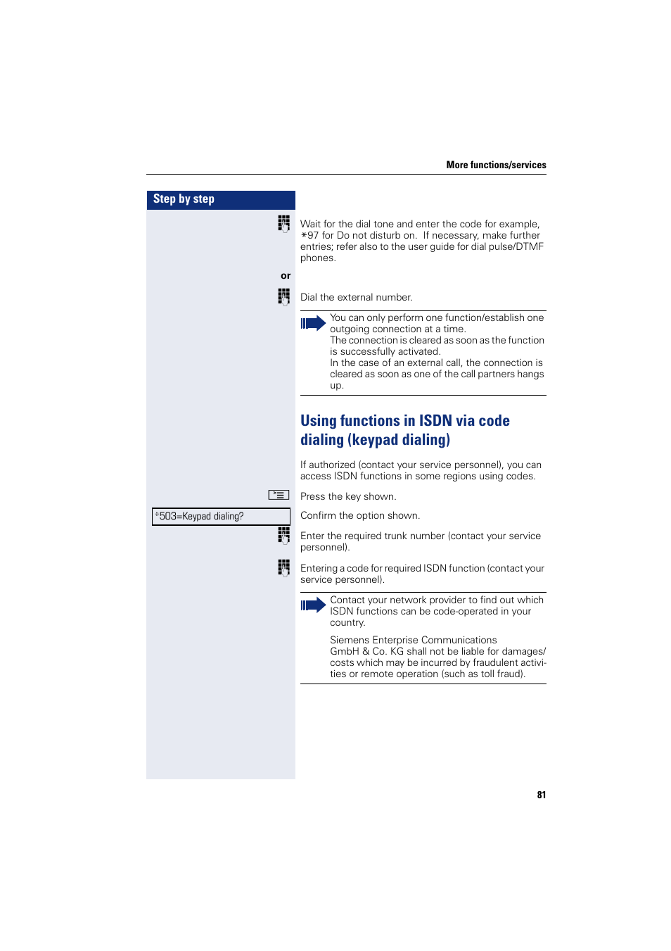 Sony HIPATH 500 User Manual | Page 81 / 113
