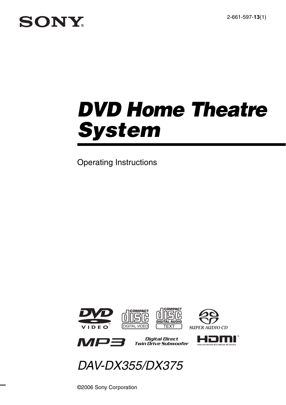 Sony DAV-DX355 User Manual | 104 pages