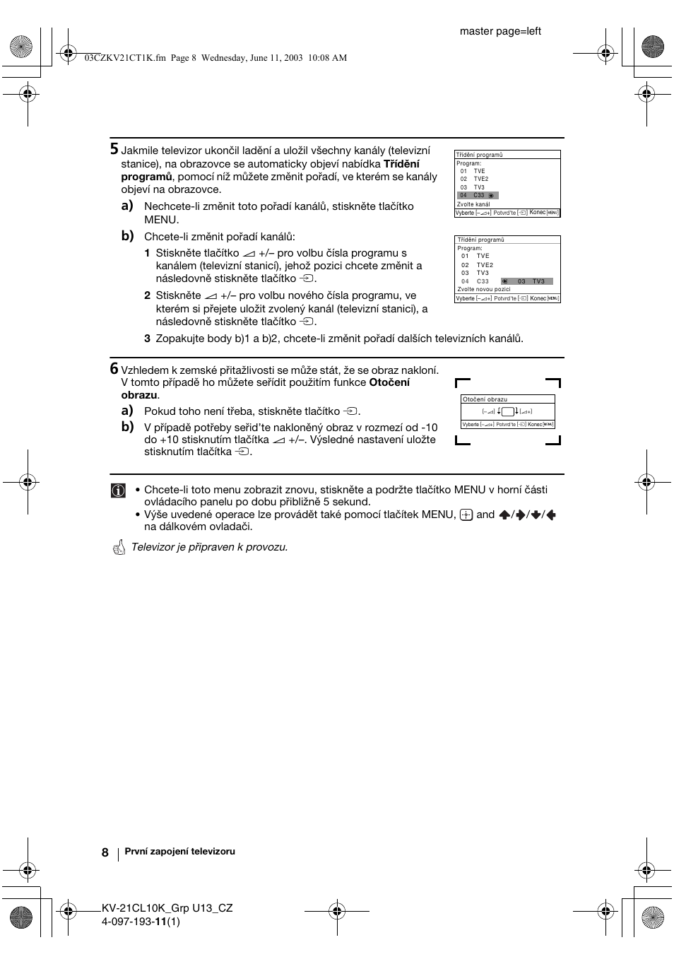 Sony KV-21CL10K User Manual | Page 44 / 128