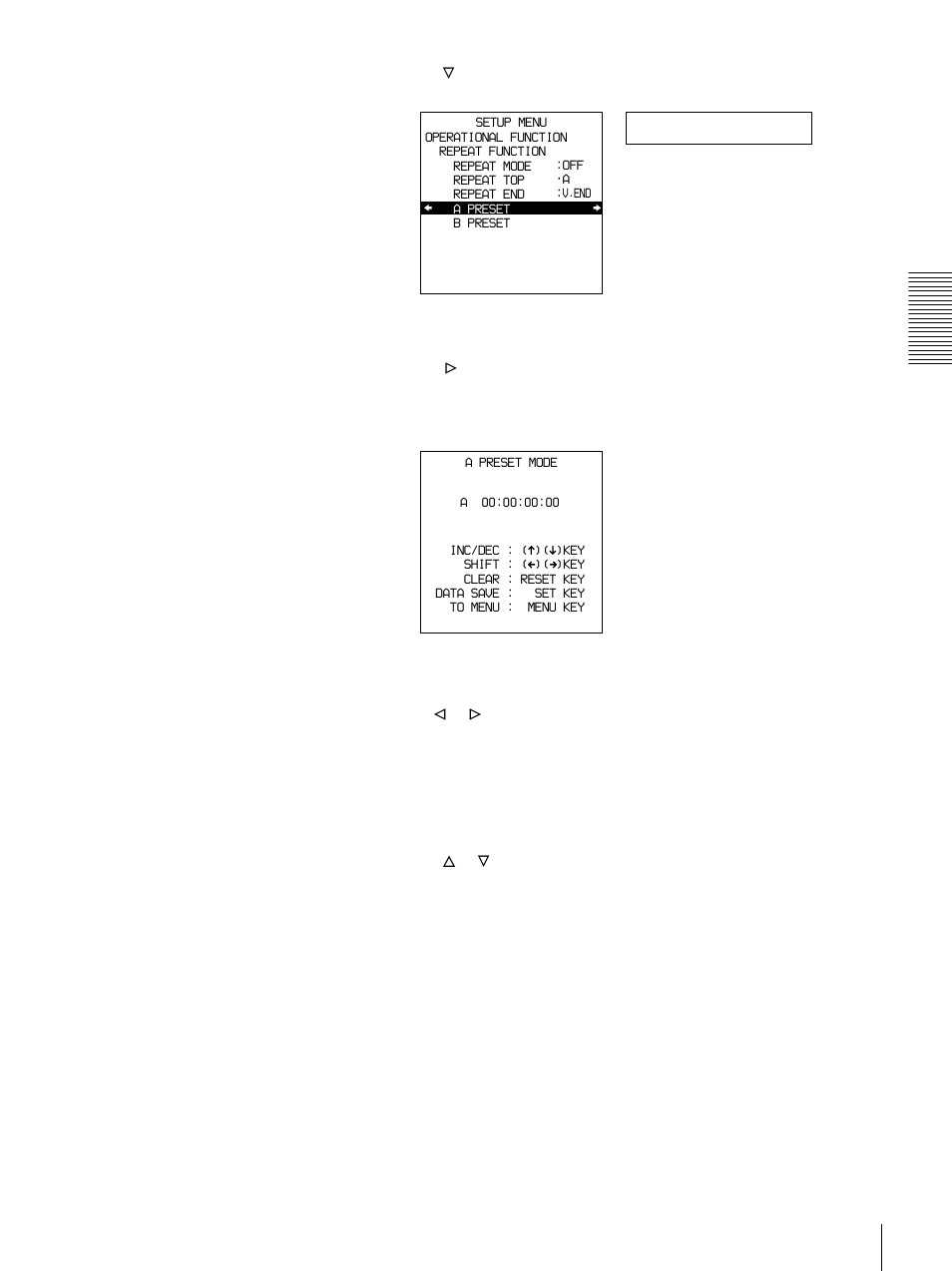 A preset | Sony DSR-1500 User Manual | Page 41 / 120