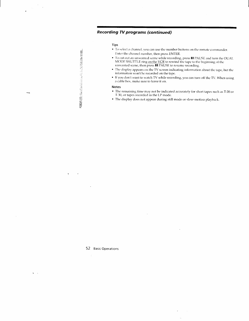 Tips, Notes | Sony SLV-790HF User Manual | Page 52 / 81