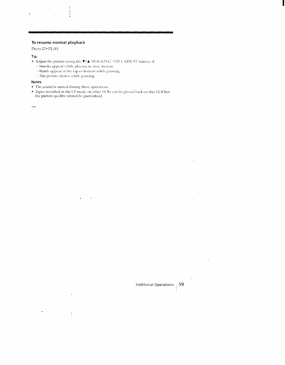 To resume normal playback | Sony SLV-790HF User Manual | Page 59 / 81
