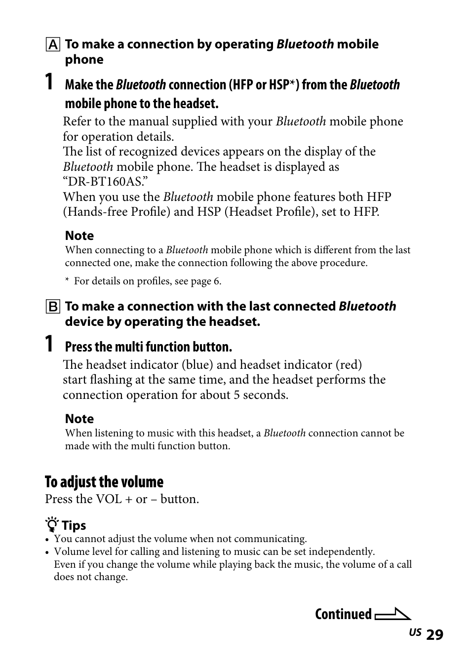 Continued | Sony DR BT160IK User Manual | Page 29 / 84