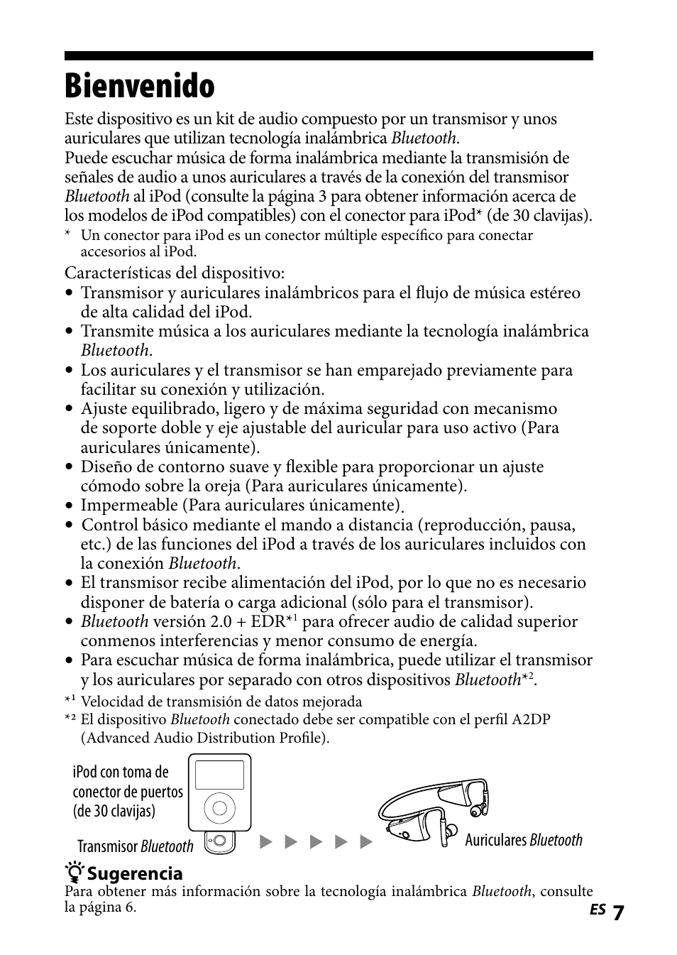 Bienvenido | Sony DR BT160IK User Manual | Page 47 / 84