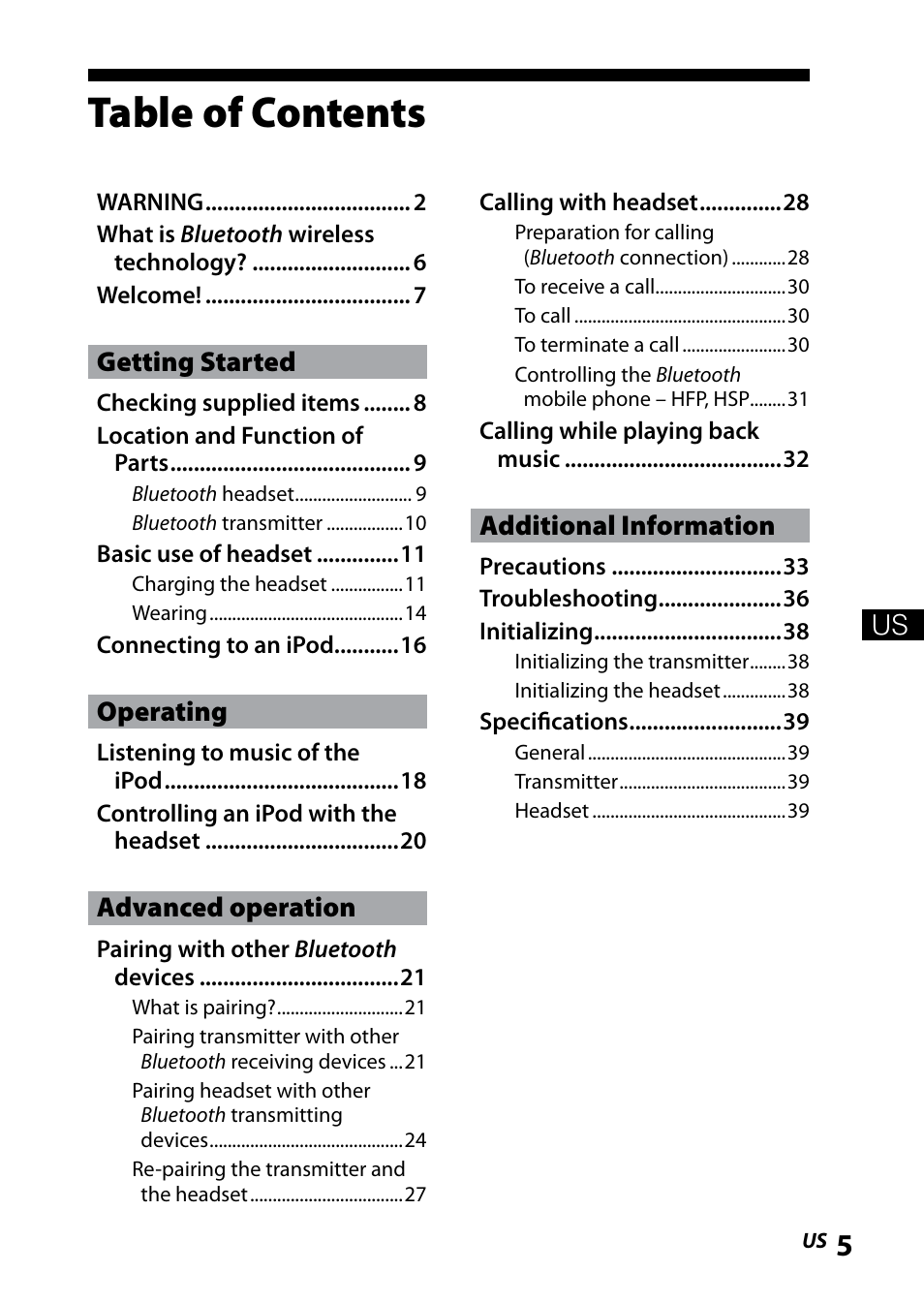 Sony DR BT160IK User Manual | Page 5 / 84