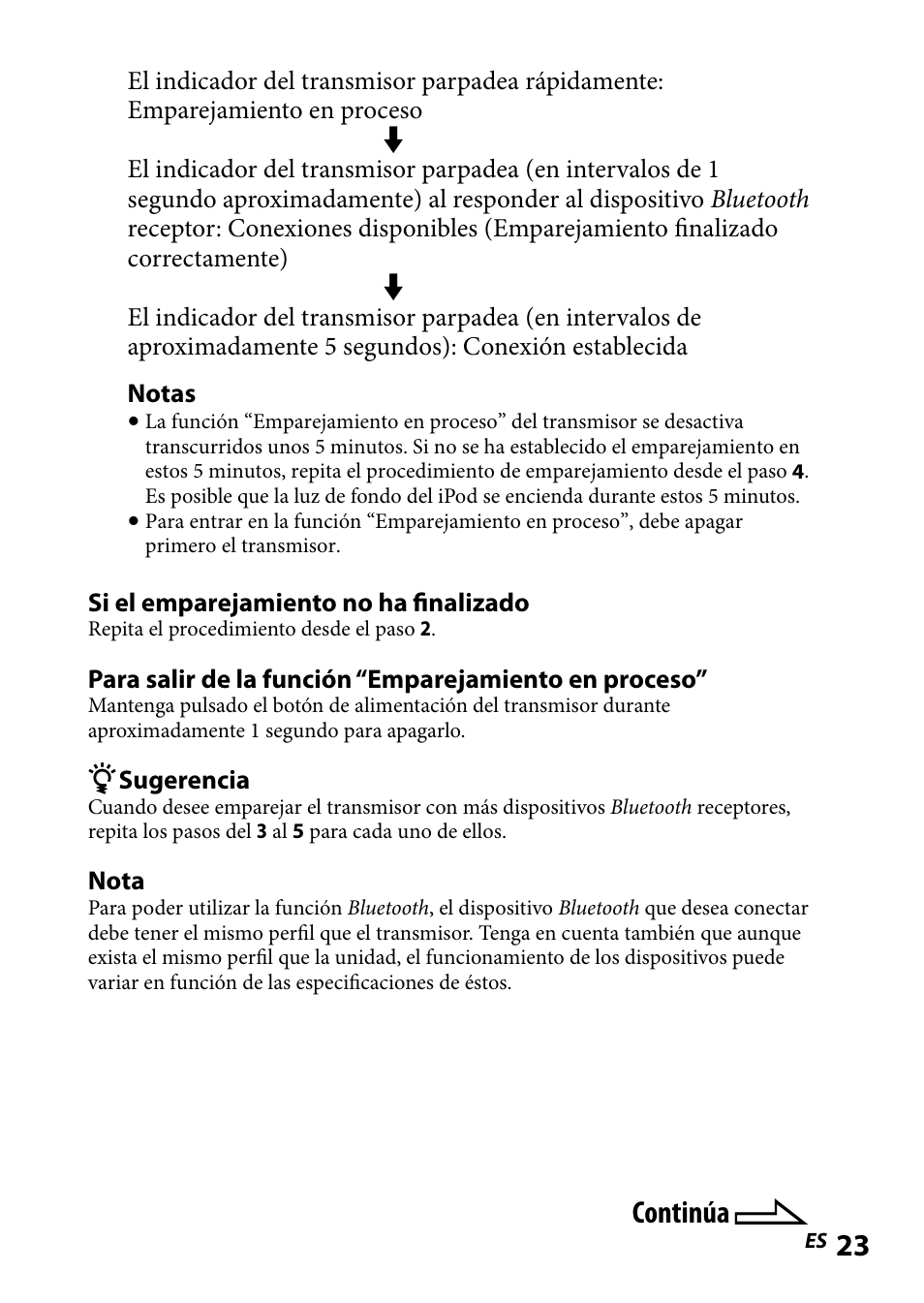Continúa | Sony DR BT160IK User Manual | Page 63 / 84
