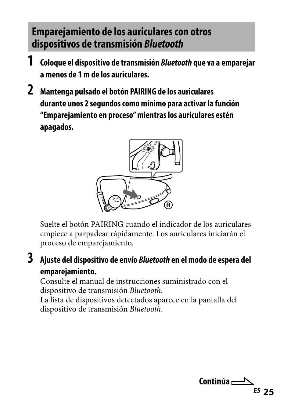 Emparejamiento de los, Auriculares con otros, Dispositivos de transmisión | Bluetooth | Sony DR BT160IK User Manual | Page 65 / 84