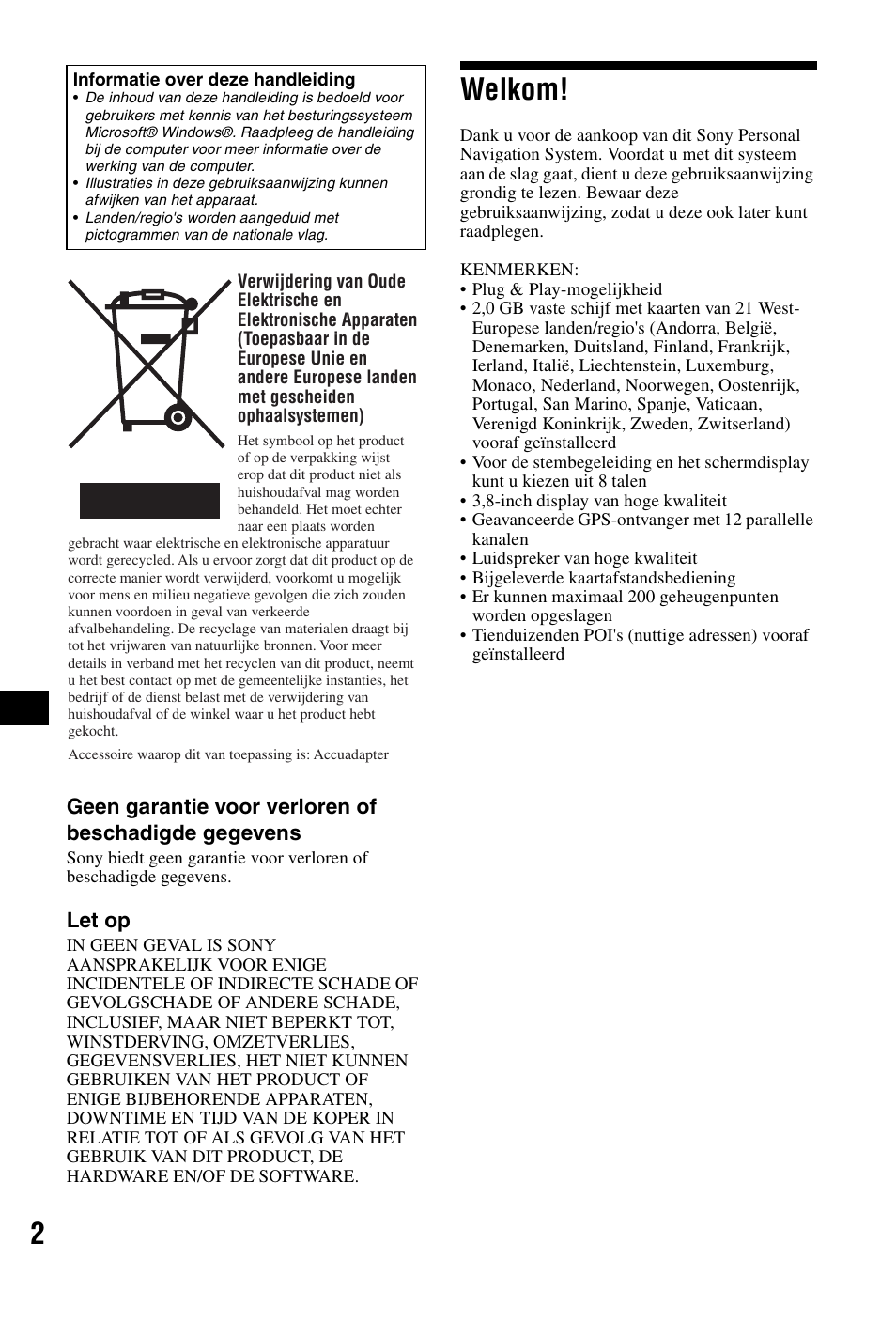Welkom | Sony NVX-P1 User Manual | Page 104 / 204