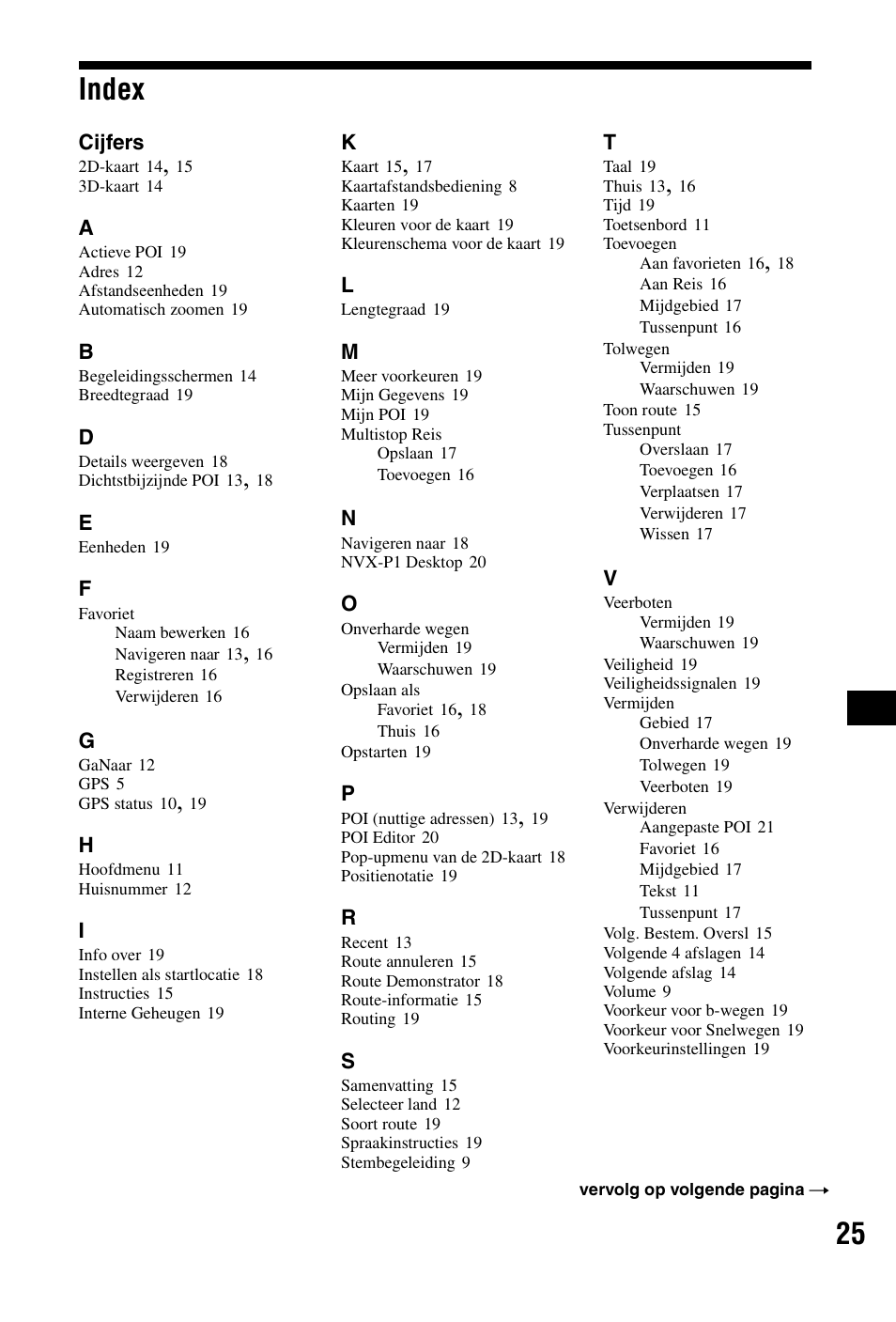 Index, 25 index | Sony NVX-P1 User Manual | Page 127 / 204
