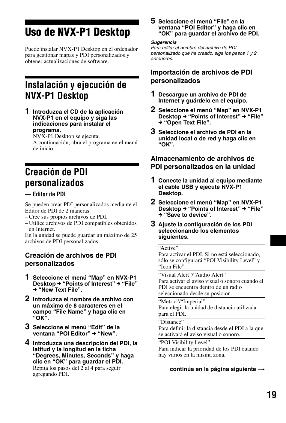Uso de nvx-p1 desktop, Instalación y ejecución de nvx-p1 desktop, Creación de pdi personalizados | Editor de pdi, Instalación y ejecución de nvx-p1, Desktop | Sony NVX-P1 User Manual | Page 147 / 204