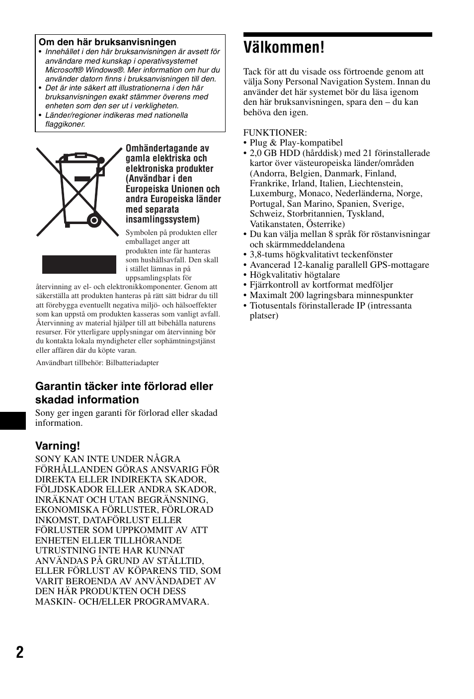 Välkommen | Sony NVX-P1 User Manual | Page 154 / 204