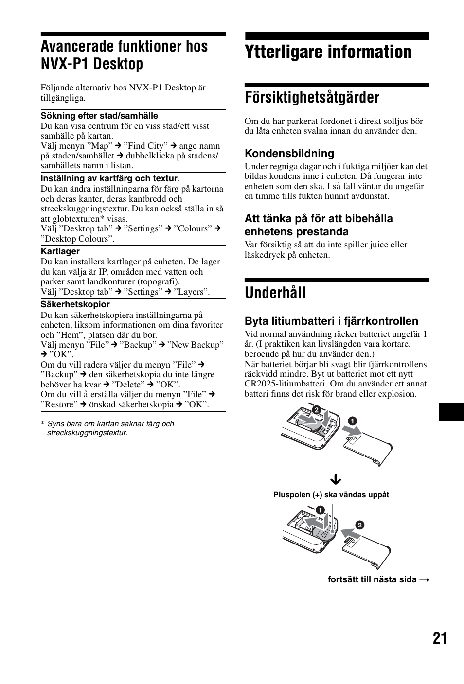 Avancerade funktioner hos nvx-p1 desktop, Ytterligare information, Försiktighetsåtgärder | Underhåll, Avancerade funktioner hos nvx-p1, Desktop, Försiktighetsåtgärder underhåll, 21 avancerade funktioner hos nvx-p1 desktop | Sony NVX-P1 User Manual | Page 173 / 204