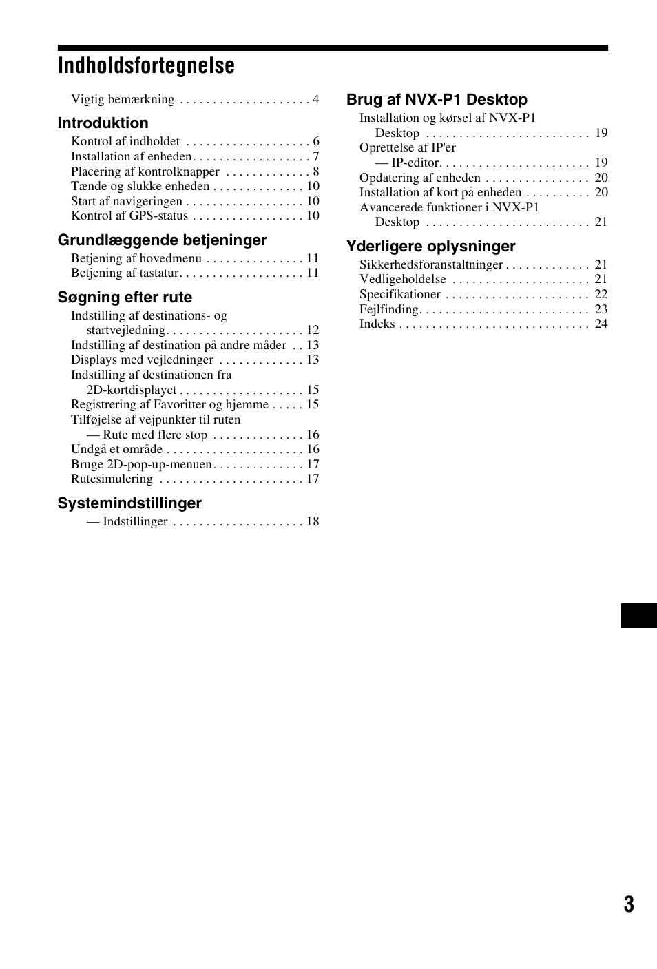 3indholdsfortegnelse | Sony NVX-P1 User Manual | Page 179 / 204
