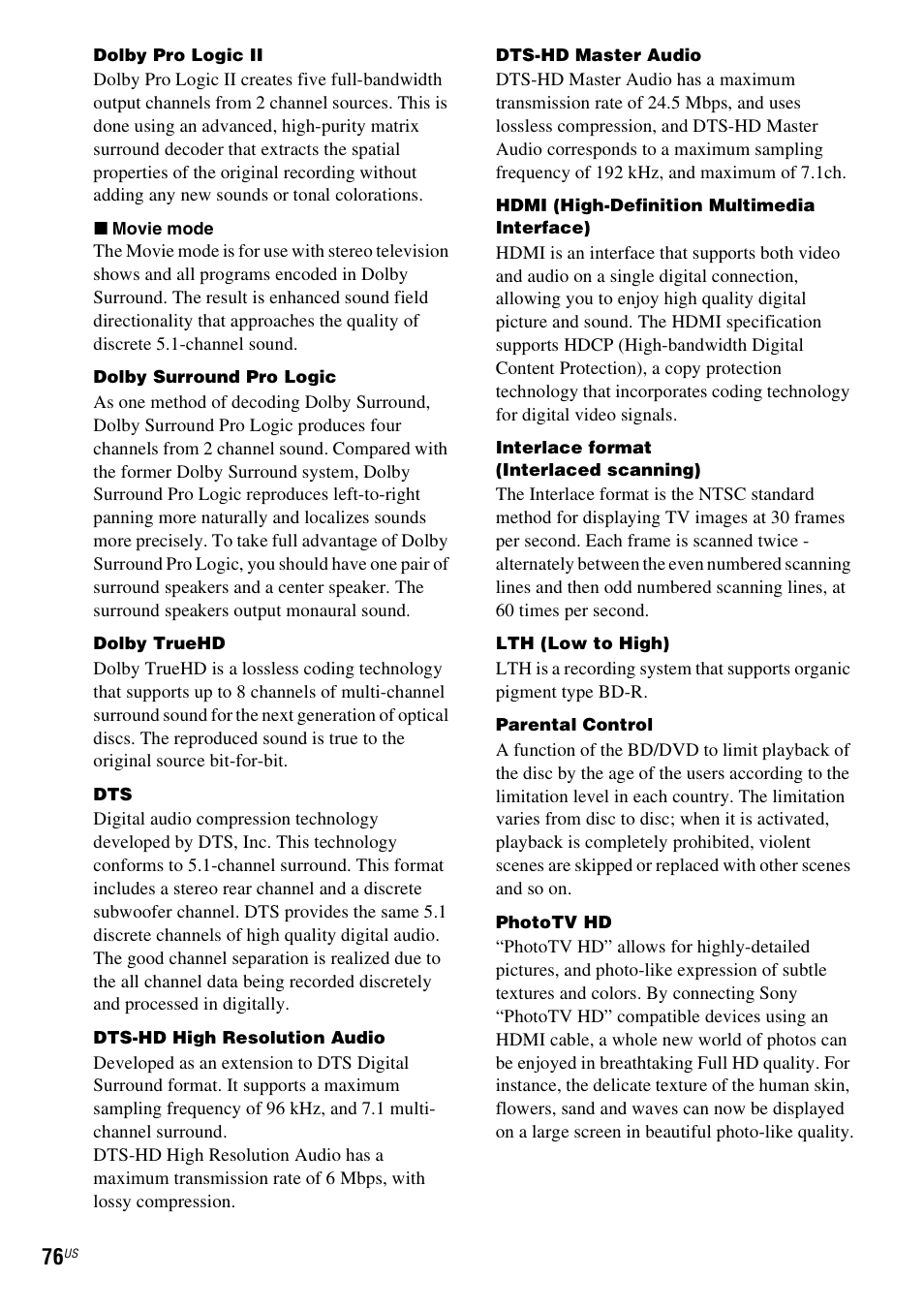 Sony 4-178-243-1 User Manual | Page 76 / 79