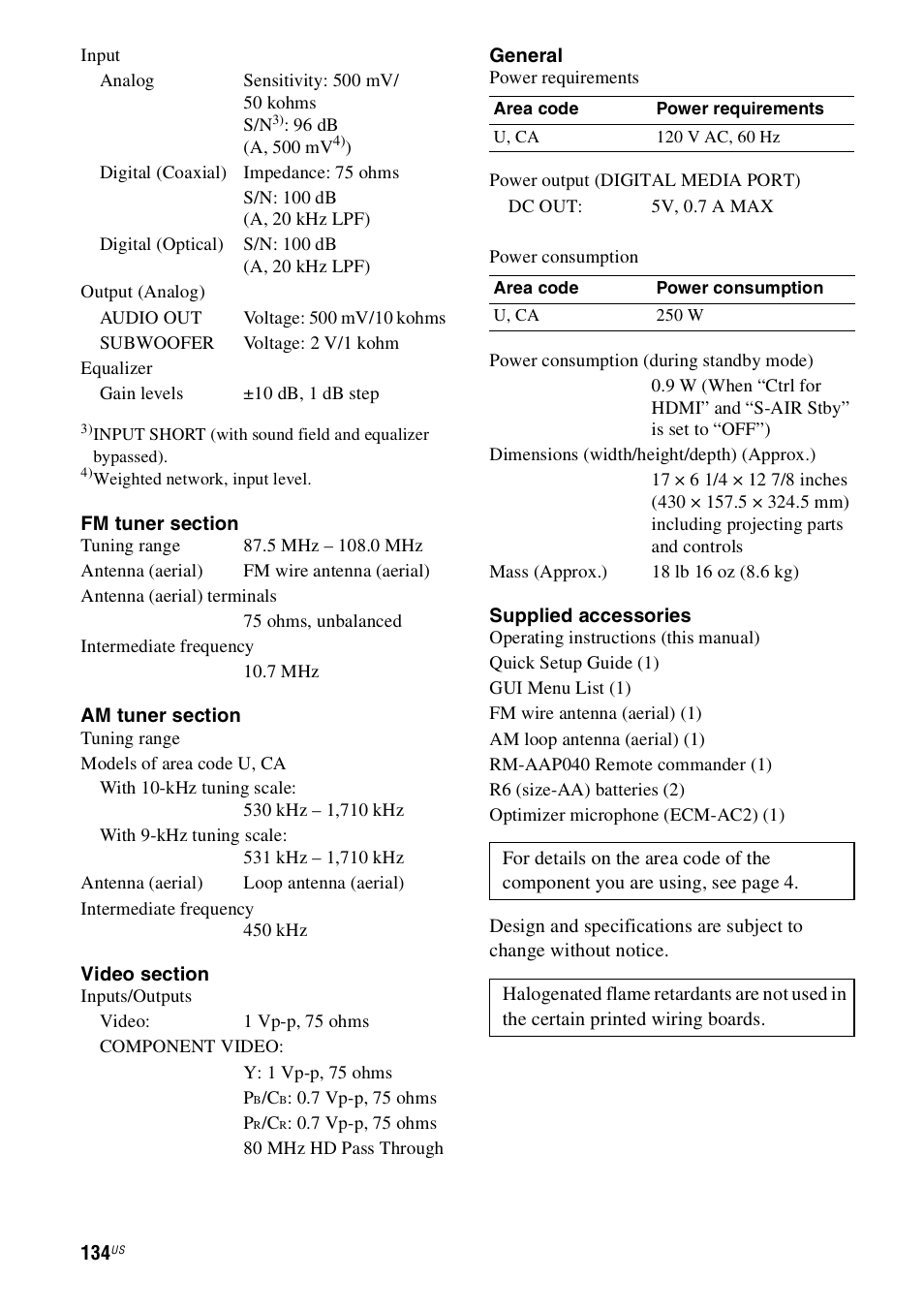 Sony STR-DN1000 User Manual | Page 134 / 136
