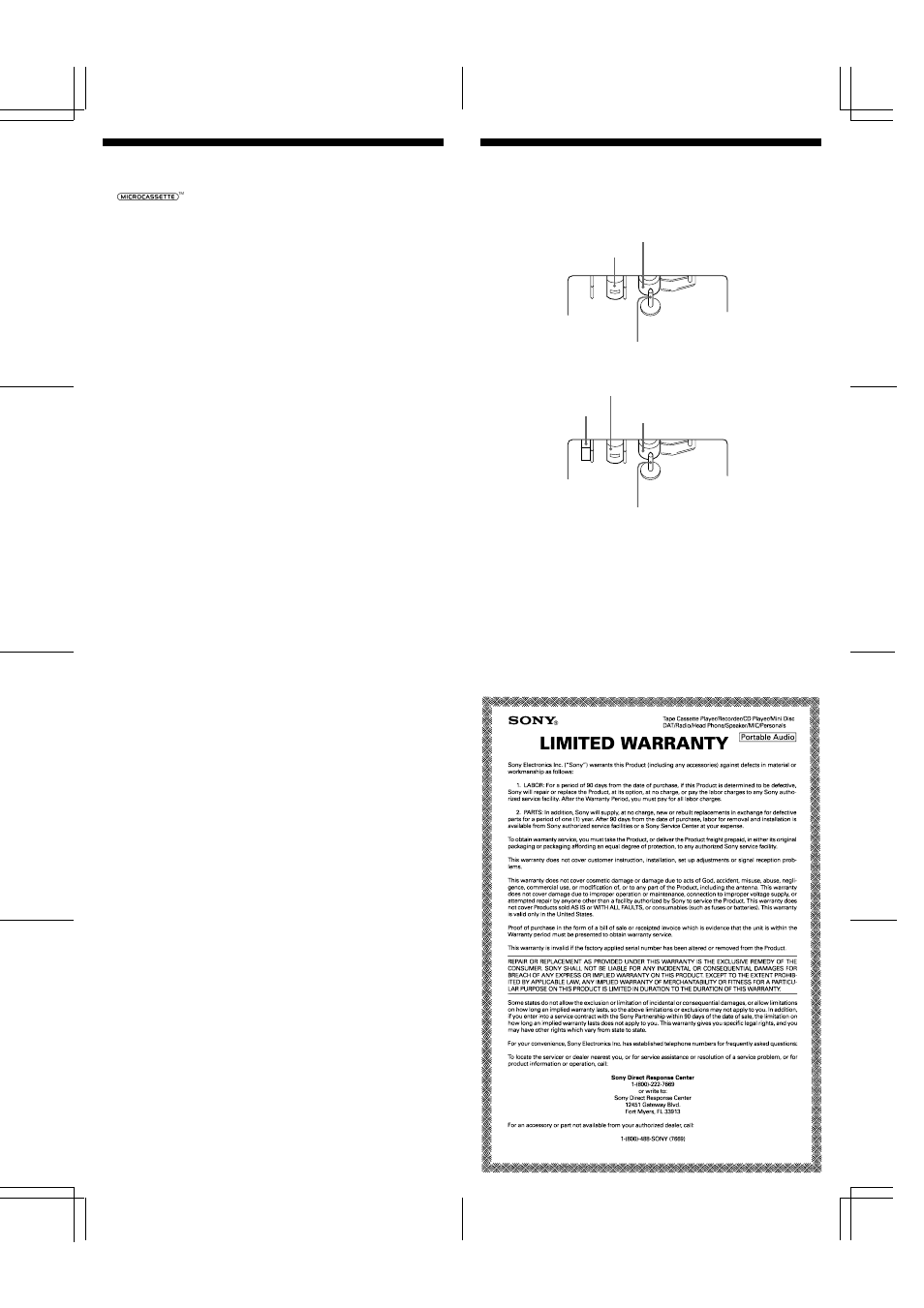 Maintenance, Specifications, This warranty is valid only in the united states | Sony BM-575 User Manual | Page 6 / 6