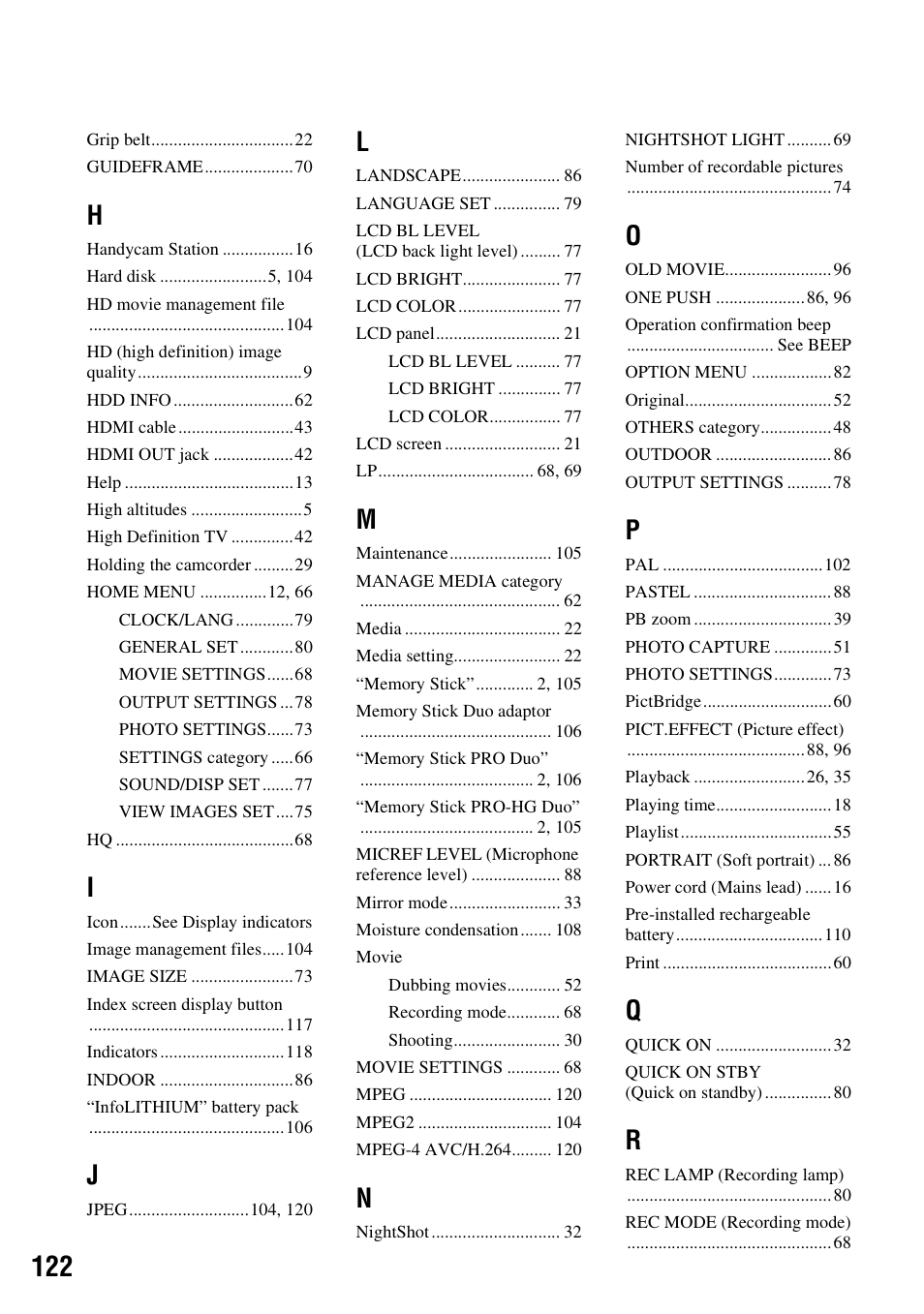 Sony 3-286-590-12(1) User Manual | Page 122 / 124