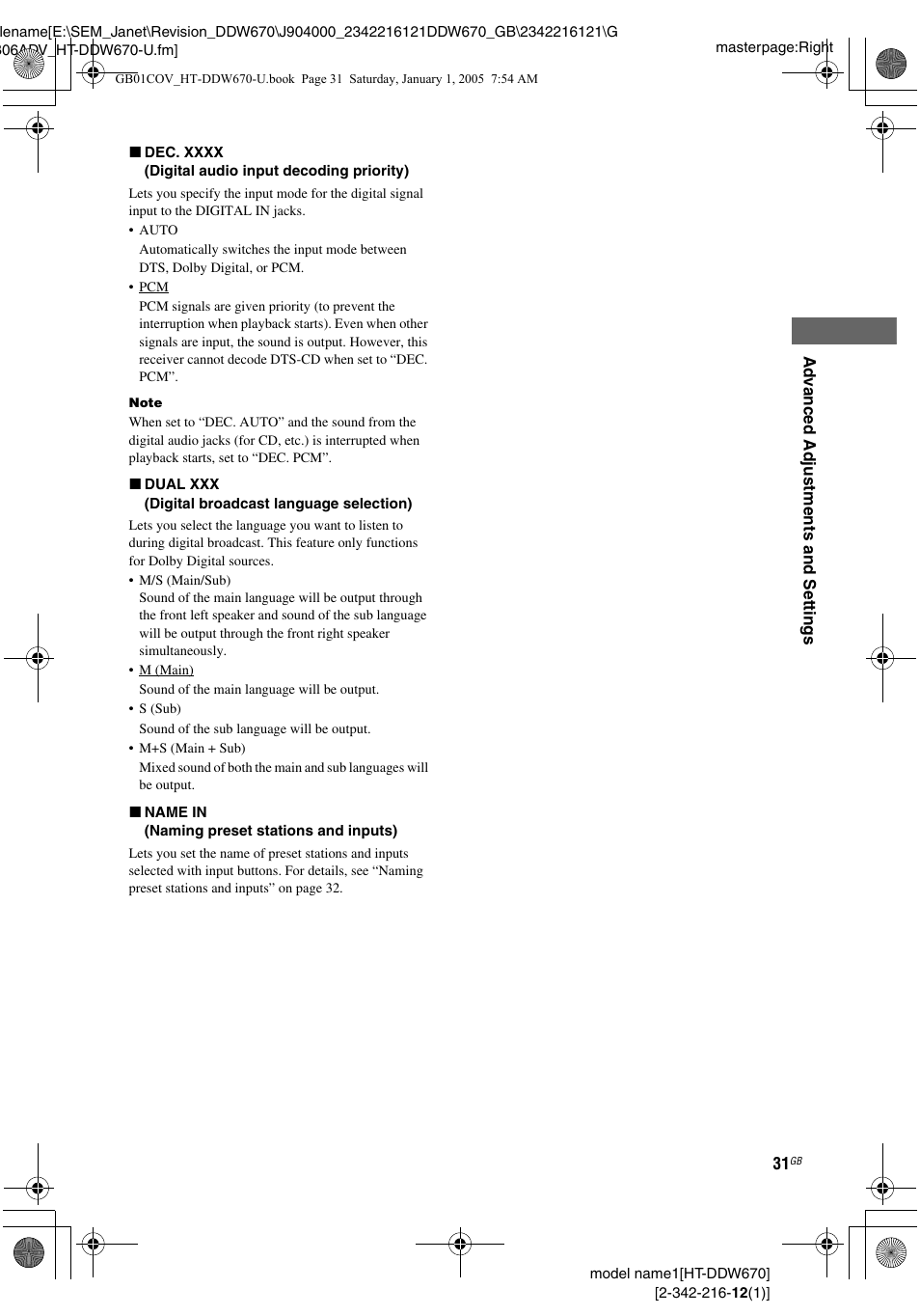 Sony HTDDW670 User Manual | Page 31 / 44