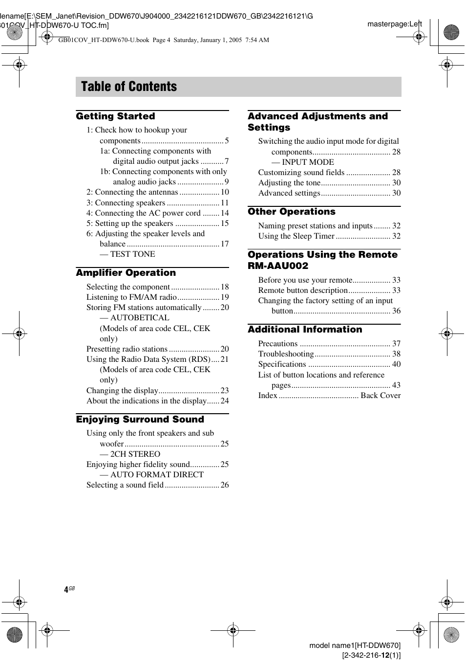 Sony HTDDW670 User Manual | Page 4 / 44