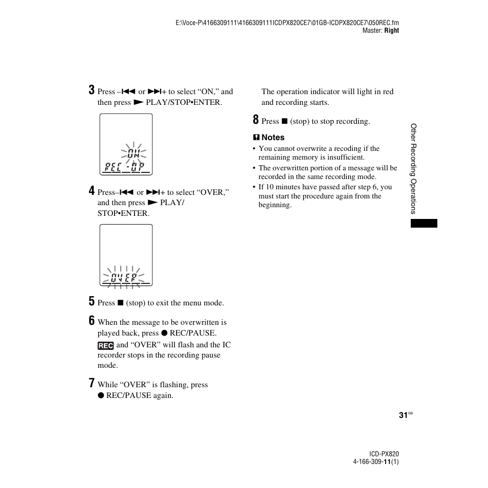 Sony 4-166-309-11(1) User Manual | Page 31 / 96