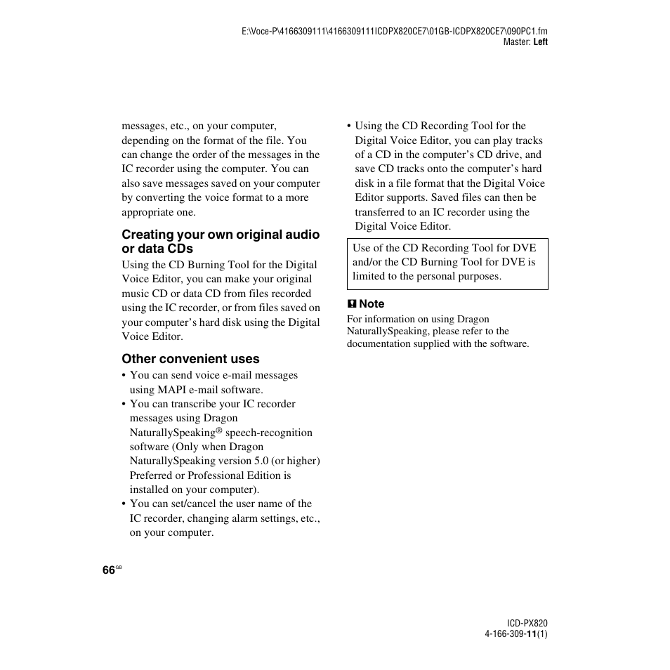 Sony 4-166-309-11(1) User Manual | Page 66 / 96