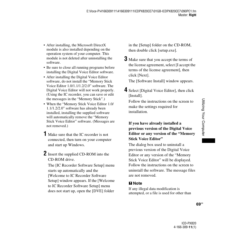 Sony 4-166-309-11(1) User Manual | Page 69 / 96